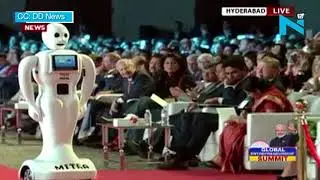 Ivanka, Modi launch GES2017 logo by pressing flag on robot