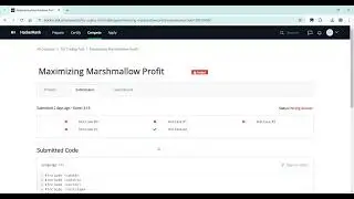 Maximizing Marshmallow Profit || TIU Coding Test Challenge at Hackerrank Platform || Coding Practice