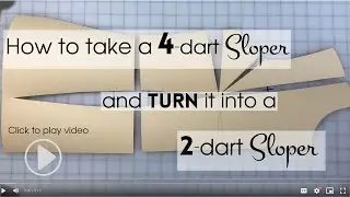 How to turn a 4-dart Sloper into 2-dart Sloper. The basic concept of dart pattern manipulation