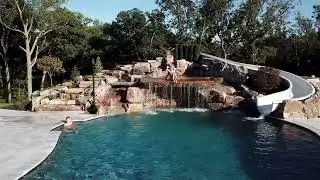 Custom Pool with Waterslide