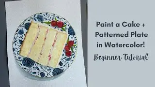 Paint a Slice of Cake on a Chinoiserie Plate in Watercolor!