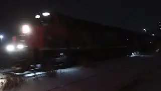 CN Manifest Train With CN 3100 & CN 3302 Locomotives Sarnia Ontario