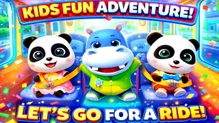 Kids Fun Adventure Ride 🚍🐼 | Cute Panda & Hippo Cartoon Game | Game Toon World