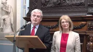 T&aacute;naiste Eamon Gilmore press conference at the Ambassador's Conference
