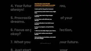 Master Self Discipline: Conquer Your Inner Slacker!, #shortsfeed #shorts #shortvideo