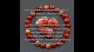 ❤PAMMYSDESIGN❤RED AGATE & CARNELIAN BRACELET FOR ENERGY, PROTECTION,SACRAL BALANCE
