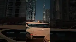 Burj Khalifa Through a Taxi Window | Downtown Dubai Street View #shorts