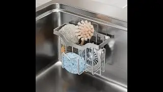Multifunctional Sponge Holder Kitchen Sink Organizer Rustproof Stainless Steel Sink Caddy for Sponge