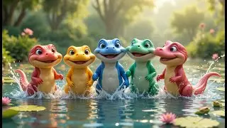 Five Little Platypuses Splash Splash Splash | Unique Animal Song & Counting Rhyme---