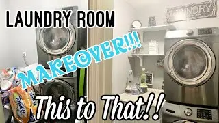 LAUNDRY ROOM MAKEOVER! | 2020 | HUGE TRANSFORMATION! | $300 BUDGET!