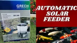 Automatic solar fish feeder #koi feeder unboxing & review #Sunsun #GRECH #CFF-206 #koipond