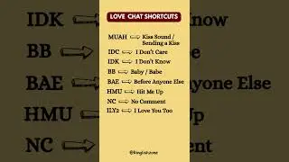 Learn Love Chat Shortcuts