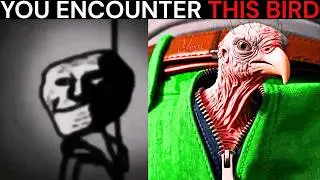 Mr Incredible Becoming Uncanny meme (You encounter this bird)