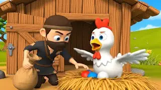 Mother Hen&rsquo;s Tears 😢 | The Sad Story of the Stolen Red, Blue & White Eggs | Toonzy Wheels kids 