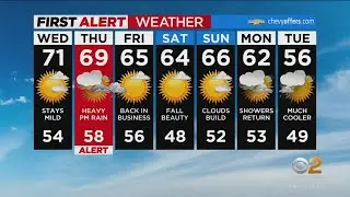 First Alert Forecast: Tuesday evening 10/11 CBS2 weather headlines