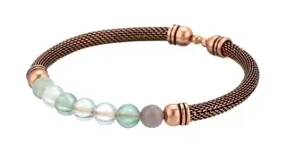 Alex and Ani Gemstone Mesh Cuff Bracelet, Fluorite SKU: 9321041
