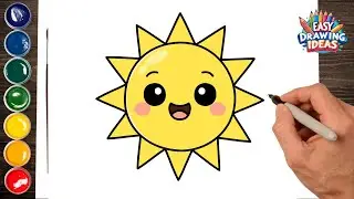 How to Draw a Cute Sun - Easy Kawaii Drawing Tutorial for Kids & Beginners
