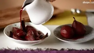 Red wine poached pears recipe video
