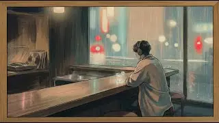 Japanese inspired Lo-Fi Music. TV Wooden Frame. 4K. 50min