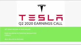 TESLA Q2 2020 EARNINGS CALL - Tesla Inc. Q2 2020 Financial Results and Q&A Webcast