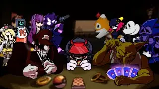 FNF Pasta Night But Different Characters Sing It 🎶 (Everyone Sings Pasta Night)