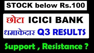 छोटा icici bank share । धमाकेदार Q3 Results | STOCK price below Rs.100 | Support, Resistance level