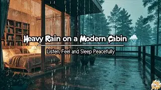 Heavy Rain on a Modern Cabin 🌧️ | Peaceful Forest Sounds