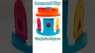 Toddler Shapes! Turquoise Square Fun with Shape Sorting House 🏠 | Like & Subscribe