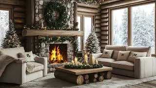 Gentle Winter Snowfall And Crackling Fire Sounds Create A Cozy Atmosphere For Deep Relaxation