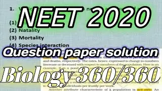 🛑NEET 2020 Question paper with solution ll #neet2022 #neet2022postponed#neet2022latestnewstoday