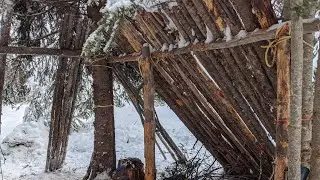 Bushcraft Shelter Building In BC - Campfire & Coffee