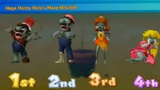 Mario Party 10 Minigames: Zombie Mario vs Zombie Luigi vs Zombie Daisy vs Zombie Peach | Video 4K