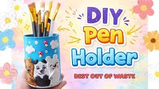 Ever thought old waste can turn into something THIS cute? | DIY Pen holder ✨ #viral #explore #cute 
