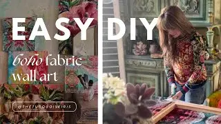 Easy DIY with Boho Fabric Wall Art #DIYArt #AbstractWallArt #FramingArtwork #LargeWallArt #HowTo
