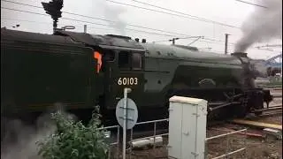 The Flying Scotsman breaks down in a cloud of steam at Peterborough station
