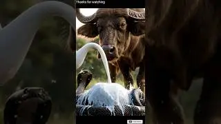 When the Buffalo Saved the Snake🐍😲 What Happened Next Was Shocking#shorts#ai#cow#snake