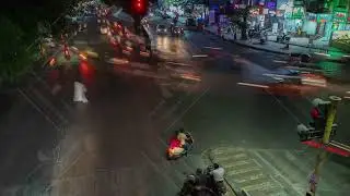 Long Exposure night traffic time lapse on the street roads of City of Pune, Maharashtra, India