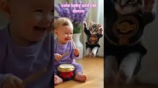 Cute baby ❤️💞 and  cat dance #@ VM 3D videos.❤️#@