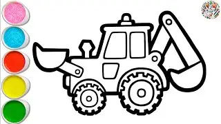 JCB Drawing, Coloring, Panting Easy To Draw || Step By Step Kids