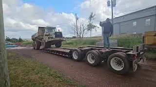 Winching Terex Rock Truck on a Float Trailer with 950 Johndeere Dozer #heavyequipment #recovery 