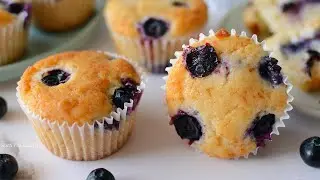 Eggless Lemon Blueberry Muffins Recipe | Quick & easy blueberry muffins recipe without eggs