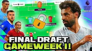 FPL 2022/23 MY FINAL DRAFT TEAM GW1! FINAL TEAM SELECTION FANTASY PREMIER LEAGUE 2022/23 TIPS