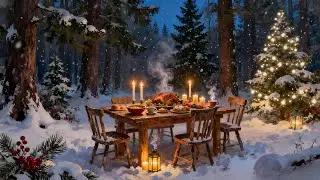 Cozy Christmas Dinner in Snowy Forest ❄️ Relaxing Music by Scott Buckley | Winter Ambience 30 MIN