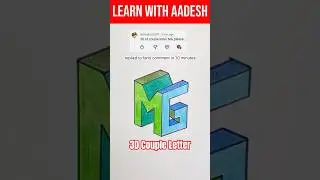 3D Couple Letter MG drawing #ytshorts #youtubeshorts #shortsfeed #shortvideo #short