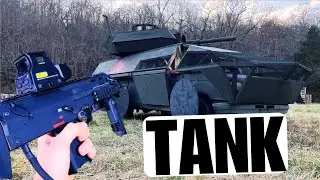 Somebody brought a tank to an airsoft game