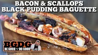 Jame Brace's Bacon & Scallops Black Pudding Baguette | Blackstone Products UK