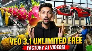How to Make AI Factory Process Videos for FREE  | Unlimited Veo 3 TRICK