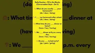 English Fill in the Blanks | Daily English Speaking Practice
