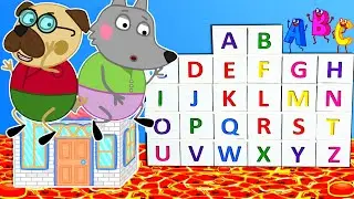 ABC Learn English Alphabet with Pug Family | Wolfoo Cartoon for Kids