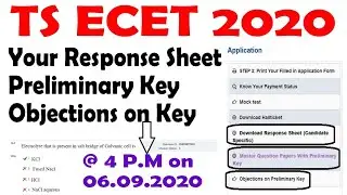 TS ECET 2020 Preliminary Key | ECET 2020 Key Paper | TS ECET 2020 Response Sheet